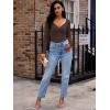 imageLILLUSORY Womens 2025 Twist Knot Fall Clothes Fashion Outfits Top Ribbed Long SleeveCoffee