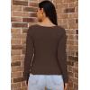 imageLILLUSORY Womens 2025 Twist Knot Fall Clothes Fashion Outfits Top Ribbed Long SleeveCoffee