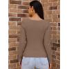 imageLILLUSORY Womens 2025 Twist Knot Fall Clothes Fashion Outfits Top Ribbed Long SleeveNutmeg