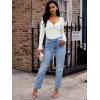 imageLILLUSORY Womens 2025 Twist Knot Fall Clothes Fashion Outfits Top Ribbed Long SleeveWhite