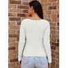 imageLILLUSORY Womens 2025 Twist Knot Fall Clothes Fashion Outfits Top Ribbed Long SleeveWhite