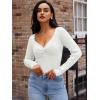 imageLILLUSORY Womens 2025 Twist Knot Fall Clothes Fashion Outfits Top Ribbed Long SleeveWhite