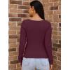 imageLILLUSORY Womens 2025 Twist Knot Fall Clothes Fashion Outfits Top Ribbed Long SleeveWine Red