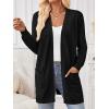 imageLILLUSORY Womens Long Cardigan Sweaters with Pockets Open Front Knit 2025Fall Fashion Outfits Winter ClothesBlack