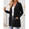 imageLILLUSORY Womens Long Cardigan Sweaters with Pockets Open Front Knit 2025Fall Fashion Outfits Winter ClothesBlack