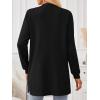 imageLILLUSORY Womens Long Cardigan Sweaters with Pockets Open Front Knit 2025Fall Fashion Outfits Winter ClothesBlack
