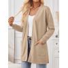 imageLILLUSORY Womens Long Cardigan Sweaters with Pockets Open Front Knit 2025Fall Fashion Outfits Winter ClothesCamel