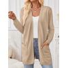 imageLILLUSORY Womens Long Cardigan Sweaters with Pockets Open Front Knit 2025Fall Fashion Outfits Winter ClothesCamel