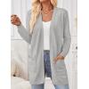 imageLILLUSORY Womens Long Cardigan Sweaters with Pockets Open Front Knit 2025Fall Fashion Outfits Winter ClothesGrey