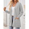 imageLILLUSORY Womens Long Cardigan Sweaters with Pockets Open Front Knit 2025Fall Fashion Outfits Winter ClothesGrey