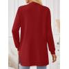 imageLILLUSORY Womens Long Cardigan Sweaters with Pockets Open Front Knit 2025Fall Fashion Outfits Winter ClothesRed