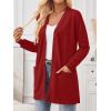imageLILLUSORY Womens Long Cardigan Sweaters with Pockets Open Front Knit 2025Fall Fashion Outfits Winter ClothesRed