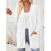 imageLILLUSORY Womens Long Cardigan Sweaters with Pockets Open Front Knit 2025Fall Fashion Outfits Winter ClothesWhite