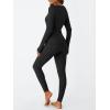 imageLILLUSORY Womens Long Johns Thermal Underwear Fleece Lined Leggings Warm Pajama Pants Set Shirts Winter Clothes 2025Black
