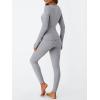 imageLILLUSORY Womens Long Johns Thermal Underwear Fleece Lined Leggings Warm Pajama Pants Set Shirts Winter Clothes 2025Grey Malange