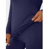 imageLILLUSORY Womens Long Johns Thermal Underwear Fleece Lined Leggings Warm Pajama Pants Set Shirts Winter Clothes 2025Navy
