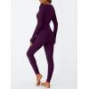 imageLILLUSORY Womens Long Johns Thermal Underwear Fleece Lined Leggings Warm Pajama Pants Set Shirts Winter Clothes 2025Purple