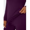 imageLILLUSORY Womens Long Johns Thermal Underwear Fleece Lined Leggings Warm Pajama Pants Set Shirts Winter Clothes 2025Purple