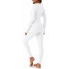 imageLILLUSORY Womens Long Johns Thermal Underwear Fleece Lined Leggings Warm Pajama Pants Set Shirts Winter Clothes 2025White