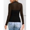 imageLILLUSORY Womens Long Sleeve Mesh Tops Mock Neck See Through Lace Shirts Sheer Going Out Sexy 2025 Fall Fashion OutfitsBlack