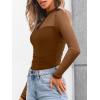 imageLILLUSORY Womens Long Sleeve Mesh Tops Mock Neck See Through Lace Shirts Sheer Going Out Sexy 2025 Fall Fashion OutfitsBrown