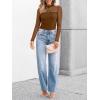 imageLILLUSORY Womens Long Sleeve Mesh Tops Mock Neck See Through Lace Shirts Sheer Going Out Sexy 2025 Fall Fashion OutfitsBrown