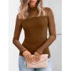 imageLILLUSORY Womens Long Sleeve Mesh Tops Mock Neck See Through Lace Shirts Sheer Going Out Sexy 2025 Fall Fashion OutfitsBrown