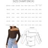 imageLILLUSORY Womens Off The Shoulder Sweaters Going Out Fall Sexy Knit Pullover Lightweight Asymmetrical Tops Clothes 2025Dark Green