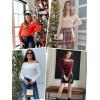 imageLILLUSORY Womens Off The Shoulder Sweaters Going Out Fall Sexy Knit Pullover Lightweight Asymmetrical Tops Clothes 2025Wine Red