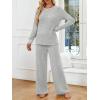 imageLILLUSORY Womens Pajamas Sets Long Sleeve Pjs Two Pieces Lounge Sleep Wear Matching Set With PocketsLight Grey