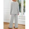 imageLILLUSORY Womens Pajamas Sets Long Sleeve Pjs Two Pieces Lounge Sleep Wear Matching Set With PocketsLight Grey
