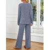imageLILLUSORY Womens Pajamas Sets Long Sleeve Pjs Two Pieces Lounge Sleep Wear Matching Set With PocketsNavy