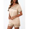 imageLILLUSORY Womens Silk Satin Pajama Set 2025 Short Sleeve Pjs Loungewear 2 Piece Sleepwear Matching Lounge OutfitGold