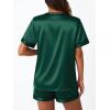 imageLILLUSORY Womens Silk Satin Pajama Set 2025 Short Sleeve Pjs Loungewear 2 Piece Sleepwear Matching Lounge OutfitGreen