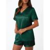 imageLILLUSORY Womens Silk Satin Pajama Set 2025 Short Sleeve Pjs Loungewear 2 Piece Sleepwear Matching Lounge OutfitGreen
