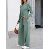 imageLILLUSORY Womens Sweatsuits 2 Piece Outfits Lounge Matching Sweat Sets Casual Sweatshirts Wide Leg Sweatpants Tracksuit SetsBeangreen