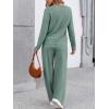 imageLILLUSORY Womens Sweatsuits 2 Piece Outfits Lounge Matching Sweat Sets Casual Sweatshirts Wide Leg Sweatpants Tracksuit SetsBeangreen
