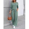 imageLILLUSORY Womens Sweatsuits 2 Piece Outfits Lounge Matching Sweat Sets Casual Sweatshirts Wide Leg Sweatpants Tracksuit SetsBeangreen