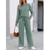 imageLILLUSORY Womens Sweatsuits 2 Piece Outfits Lounge Matching Sweat Sets Casual Sweatshirts Wide Leg Sweatpants Tracksuit SetsBeangreen
