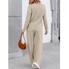 imageLILLUSORY Womens Sweatsuits 2 Piece Outfits Lounge Matching Sweat Sets Casual Sweatshirts Wide Leg Sweatpants Tracksuit SetsBeige