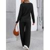 imageLILLUSORY Womens Sweatsuits 2 Piece Outfits Lounge Matching Sweat Sets Casual Sweatshirts Wide Leg Sweatpants Tracksuit SetsBlack