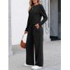 imageLILLUSORY Womens Sweatsuits 2 Piece Outfits Lounge Matching Sweat Sets Casual Sweatshirts Wide Leg Sweatpants Tracksuit SetsBlack