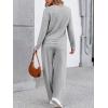 imageLILLUSORY Womens Sweatsuits 2 Piece Outfits Lounge Matching Sweat Sets Casual Sweatshirts Wide Leg Sweatpants Tracksuit SetsGrey