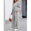 imageLILLUSORY Womens Sweatsuits 2 Piece Outfits Lounge Matching Sweat Sets Casual Sweatshirts Wide Leg Sweatpants Tracksuit SetsGrey