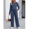 imageLILLUSORY Womens Sweatsuits 2 Piece Outfits Lounge Matching Sweat Sets Casual Sweatshirts Wide Leg Sweatpants Tracksuit SetsGreyblue