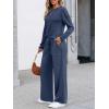 imageLILLUSORY Womens Sweatsuits 2 Piece Outfits Lounge Matching Sweat Sets Casual Sweatshirts Wide Leg Sweatpants Tracksuit SetsGreyblue