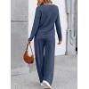 imageLILLUSORY Womens Sweatsuits 2 Piece Outfits Lounge Matching Sweat Sets Casual Sweatshirts Wide Leg Sweatpants Tracksuit SetsGreyblue