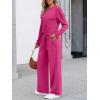imageLILLUSORY Womens Sweatsuits 2 Piece Outfits Lounge Matching Sweat Sets Casual Sweatshirts Wide Leg Sweatpants Tracksuit SetsHotpink