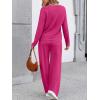 imageLILLUSORY Womens Sweatsuits 2 Piece Outfits Lounge Matching Sweat Sets Casual Sweatshirts Wide Leg Sweatpants Tracksuit SetsHotpink