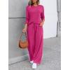 imageLILLUSORY Womens Sweatsuits 2 Piece Outfits Lounge Matching Sweat Sets Casual Sweatshirts Wide Leg Sweatpants Tracksuit SetsHotpink